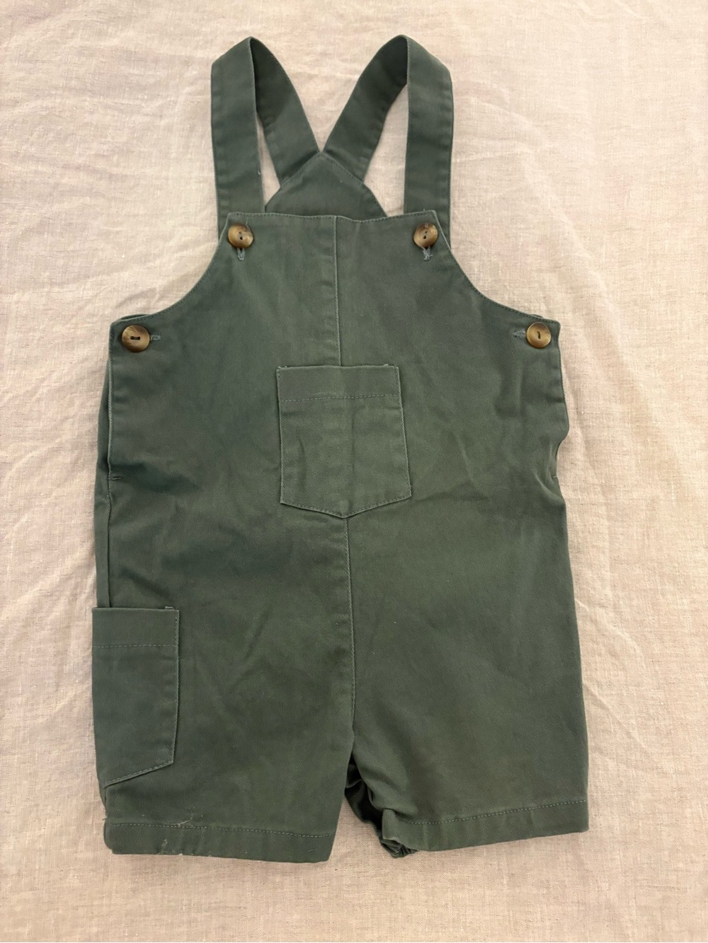 Tartaleta Spanish Boutique Olive Green Utility Shortall Overalls- 18M